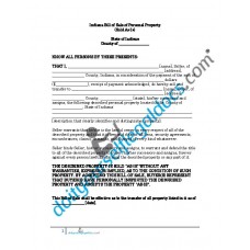 Bill of Sale of Personal Property - Indiana (No Warranty)